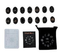 Hangsu Ensemble de pierres en bois massif avec boîte Idéal pour les voyages Divinations Sorcellerie Oracles Sorcières