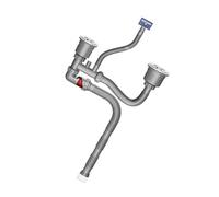 Hangsu Ensemble d'effluents permanents en PVC double évier 140 mm 110 mm Préférences de tasse minimum Plan flexible Installation facile Oxydation Immunitaire Modifiable PVC Structure effluent de