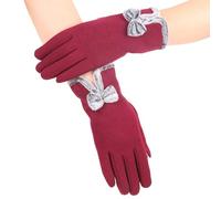 Hangsu Gants en peluche avec nœud en peluche avec bord en fourrure, parfaits pour la chaleur quotidienne, couverture des mains en fourrure douce, cadeau pour adolescent, gants d'hiver pour femme