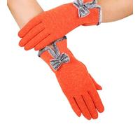 Hangsu Gants en peluche avec nœud en peluche avec bord en fourrure, parfaits pour la chaleur quotidienne, couverture des mains en fourrure douce, cadeau pour adolescent, gants d'hiver pour femme, OOG