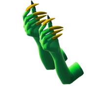 Hangsu Gants Punk Long Nails Dark Series Gants de cosplay élastiques et respirants pour Halloween Parties Accessoires de costume, Ongles verts, dorés, Size:Approx.length50cm/19.68inch