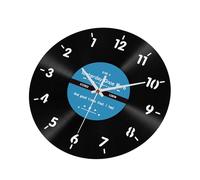 Hangsu Horloge murale, horloge murale unique en vinyle avec enregistrement inversé 30,5 cm dans le sens contraire des aiguilles d'une montre, horloge décorative pour la maison et le bureau