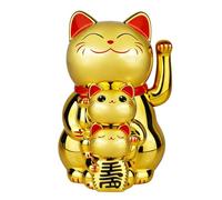 Hangsu Joli Ensemble de Chats ondulés, décorations énergétiques solaires pour réception et Voiture, Statue de Chats de Fortune