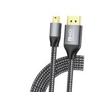 Hangsu Le câble compact DisplayPort vers DisplayPort 2.1 permet 8K 120 Hz et 4K 240 Hz pour des images claires et un jeu fluide, câble de jeu à faible latence
