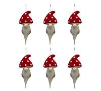 Hangsu Lot de 1/4/6 nains de Noël en forme de champignon, elfes, nains, décorations de sapin de Noël, pendentif à suspendre pour décoration de la maison