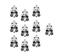 Hangsu Lot de 10 breloques en forme de panda pour bijoux faits à la main - Pendentifs créatifs en forme de panda pour accessoires, colliers, bracelets, One Size, Comme décrit, Comme décrit.