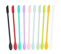 Hangsu Lot de 10 spatules à Double extrémité en Silicone pour Application de Maquillage et grattage de Bouteilles, spatule cosmétique, grattoirs pour Pots de Maquillage, spatule de Voyage
