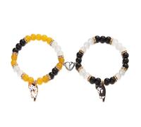 Hangsu Lot de 2 bracelets à breloques en forme de chats avec fermoir magnétique réglable pour couple pour fêtes et rendez-vous, One Size, Comme décrit