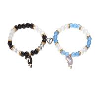 Hangsu Lot de 2 bracelets à breloques en forme de chats avec fermoir magnétique réglable pour couple pour fêtes et rendez-vous, One Size, Comme décrit