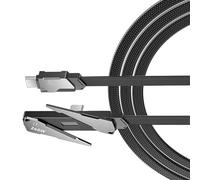 Hangsu Lot de 2 câbles de données tressés en alliage de zinc avec support pliable pour une visualisation pratique - Câble de charge USB C de 120 cm - Ligne de connexion renforcée