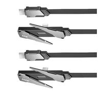 Hangsu Lot de 2 câbles de données tressés en alliage de zinc avec support pliable pour une visualisation pratique - Câble de charge USB C de 120 cm - Ligne de connexion renforcée