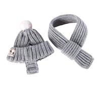 Hangsu Lot de 2 chapeaux et écharpes tricotés pour chien - Chaud pour animaux de compagnie - Décorations de fête en tricot