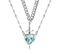 Hangsu Lot de 2 colliers en forme de cœur et d'épées symbolisant l'Union des esprits et du courage avec revêtement noir robuste pour un usage quotidien Collier d'amitié, One Size, Comme décrit, Comme