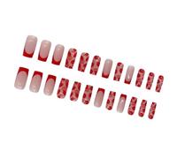 Hangsu Lot de 24 faux ongles à presser carrés courts pour femme avec motifs flocons de neige