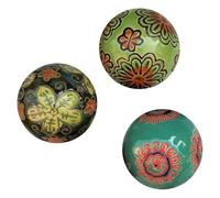 Hangsu Lot de 3 boules flottantes en céramique pour aquariums - Décoration d'intérieur pour table basse, jardin, poterie - Motif assorti