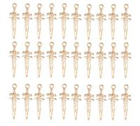 Hangsu Lot de 30 petits pendentifs en forme d'épées - Accessoires artisanaux - Pendentifs - Cadeau pour la fabrication de bijoux et les amateurs - Accessoires faits à la main