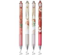 Hangsu Lot de 4 stylos à encre gel rétractables avec clip en métal - 0,5 mm - Pour l'école, le journal intime - Noir