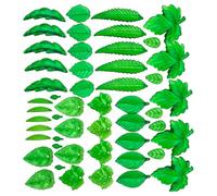Hangsu Lot de 40/50/60 breloques élégantes en forme de feuille en acrylique vert avec trous pour travaux manuels, bijoux, breloques en forme de feuille en acrylique, One Size, Comme décrit, Comme