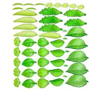 Hangsu Lot de 40/50/60 breloques élégantes en forme de feuille en acrylique vert avec trous pour travaux manuels, bijoux, breloques en forme de feuille en acrylique, One Size, Comme décrit, Comme