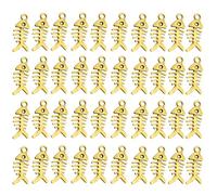 Hangsu Lot de 40 pendentifs en forme d'arête de poisson pour la fabrication de bijoux vintage en alliage de bronze - Fournitures d'artisanat, One Size, Comme décrit, Comme décrit.