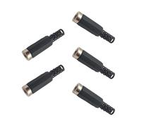 Hangsu Lot de 5 connecteurs de montage DC5525 soudés DC5,5 mm x 2,5 mm pour alimentation électrique femelle, noir