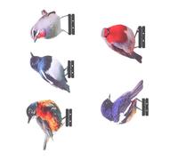 Hangsu Lot de 5 oiseaux décoratifs fabriqués à la main pour l'extérieur, jardin, clôture, cour, décoration d'oiseaux en fer