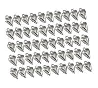 Hangsu Lot de 50 breloques tendance en forme de cœur 3D pour fabrication de colliers et bracelets en deux tons Idéal pour les trajets quotidiens, One Size, Comme décrit, Comme décrit.
