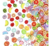 Hangsu Lot de 60 pendentifs faits à la main en forme de tranches de fruits - Fournitures de bricolage uniques - Parfait pour les bijoux, les colliers, les fournitures artisanales faites à la main