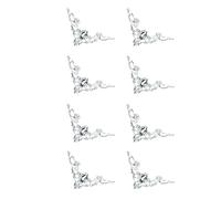 Hangsu Lot de 8 protections d'angle en métal robuste 3 couleurs dorées, argentées, bronzes, pour améliorer le look, adaptées aux bibliothèques et aux bureaux, L, Comme décrit, Comme décrit.