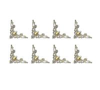 Hangsu Lot de 8 protections d'angle en métal robuste 3 couleurs dorées, argentées, bronzes, pour améliorer le look, adaptées aux bibliothèques et aux bureaux, Small, Comme décrit, Comme décrit.