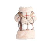 Hangsu Manteau chaud avec doublure en polaire pour petit chien, manteau avec bouton pour chien par temps froid, vêtements pour réparation de pneus de vélo