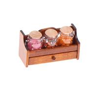 Hangsu Organisateurs d'armoire rétro miniatures pour maisons de poupées, cuisine, étagère en bois à l'échelle 1/12, assemblage facile, utilisation multi-scènes, maison de poupée, étagère modèle de