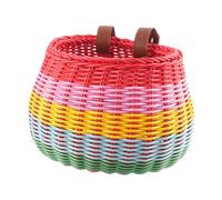 Hangsu Panier de vélo avec sangle de fixation, avant en plastique pour enfants, réglable pour guidon de vélo en osier