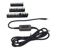 Hangsu PD100W Type C vers DC 5,5 x 2,1 mm Câble d'alimentation 34 embouts Sortie réglable pour bureau, voyage, maison électronique