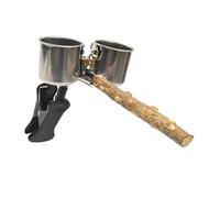 Hangsu Perchoir en bois pour cage à oiseaux, pot d'apprentissage de la propreté, collecteur de déchets, griffes, jouet pour petits oiseaux, perchoir, apprentissage des toilettes