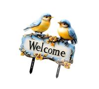 Hangsu Piquets de jardin artistiques en PVC résistant à la décoloration - Panneau de bienvenue - Plaques d'adresse pour projet d'aménagement paysager