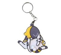 Hangsu Porte-clés en forme de chat avec accent pour la bonne fortune et porte-clés chat facile à transporter, Trois fleurs., taille unique