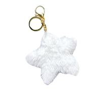 Hangsu Porte-clés en peluche robuste en forme d'étoile pour une reconnaissance facile dans les trajets quotidiens ou les voyages Porte-clés étoile essentiel, blanc, taille unique