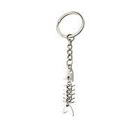Hangsu Porte-clés tendance en forme d'arête de poisson, décoration de sac pour voiture et fournitures de bureau, usage quotidien, matériaux métalliques robustes, porte-clés en forme d'arête de poisson