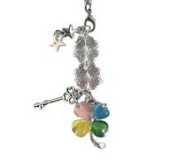 Hangsu Porte-clés unique élégant en perles - Trèfle à quatre feuilles - Pendentif pour téléphone portable - Accessoire pour les amateurs de mode - Cadeau, couleur, taille unique