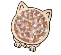 Hangsu Puzzle en bois de couleur artistique - 135 pièces de chats emboîtables pour le développement cognitif - Puzzle en bois pour enfants