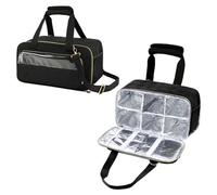 Hangsu Sac de transport pour marqueurs artistiques de grande capacité avec sangle réglable - Organiseur portable pour crayons de couleur, Noir , Taille unique