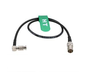 HangTon 6G SDI Video Cable HD Micro BNC to Female BNC Adapter for Blackmagic Video Assist 4K 5" Monitor, Right Angle High Density 60cm