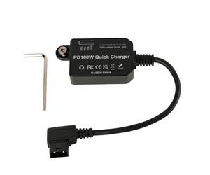 HangTon Adaptateur d'alimentation D-Tap vers USB-C, PD 100 W 5/9/12/20 V pour appareil photo Canon Sony LUMIX, moteur de mise au point, moniteur, téléphone, ordinateur portable, batterie V-Mount