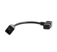 HangTon - Adaptateur de câble d'alimentation UPS PDU à angle droit IEC320 C19 à C20 16 A 250 V 3 broches Câble d'extension 14AWG (11 pouces, 1 paquet)