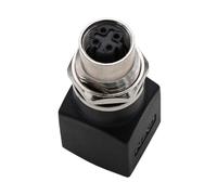HangTon Adaptateur réseau Ethernet, M12 4 broches codé D femelle vers prise RJ45 pour commutateur Profinet EtherCat, codeur de capteur d'automatisation de contrôle de machine industrielle, vitesse