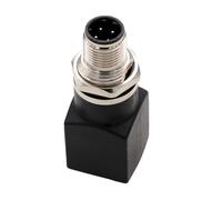 HangTon Adaptateur réseau M12 4 broches D-codé mâle vers prise RJ45 pour commutateur Ethernet industriel Profinet Ethernet/IP EtherCat, codeur de capteur d'automatisation de contrôle de machine, CAT5e