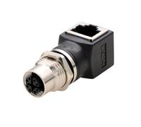 HangTon Adaptateur réseau M12 vers RJ45, 8 broches X-Code femelle pour commutateur Ethernet, codeur de capteur d'automatisation de contrôle de machine industrielle, vitesse CAT5e CAT6 1 Gbit/s