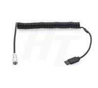 HangTon BMPCC 6K 4K Pocket Cinema Camera Câble d'alimentation 2 broches pour DJI Ronin-S 12 V vers Blackmagic Design (câble spiral)