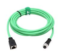 HangTon Câble adaptateur femelle M12 4 broches code D vers Ethernet RJ45 pour caméra industrielle Profinet EtherCAT Capteur de vision PC 3 m, vert